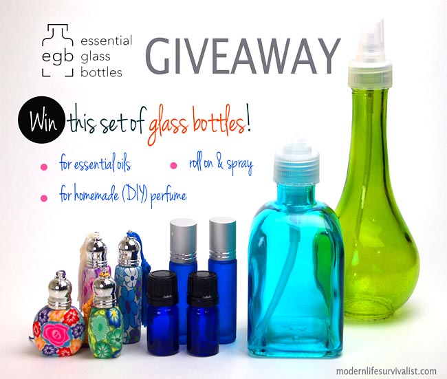 Essential Oils Glass Bottles Giveaway 
