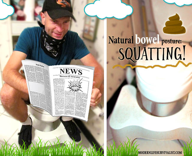 The most natural position for bowel movement: SQUATTING!