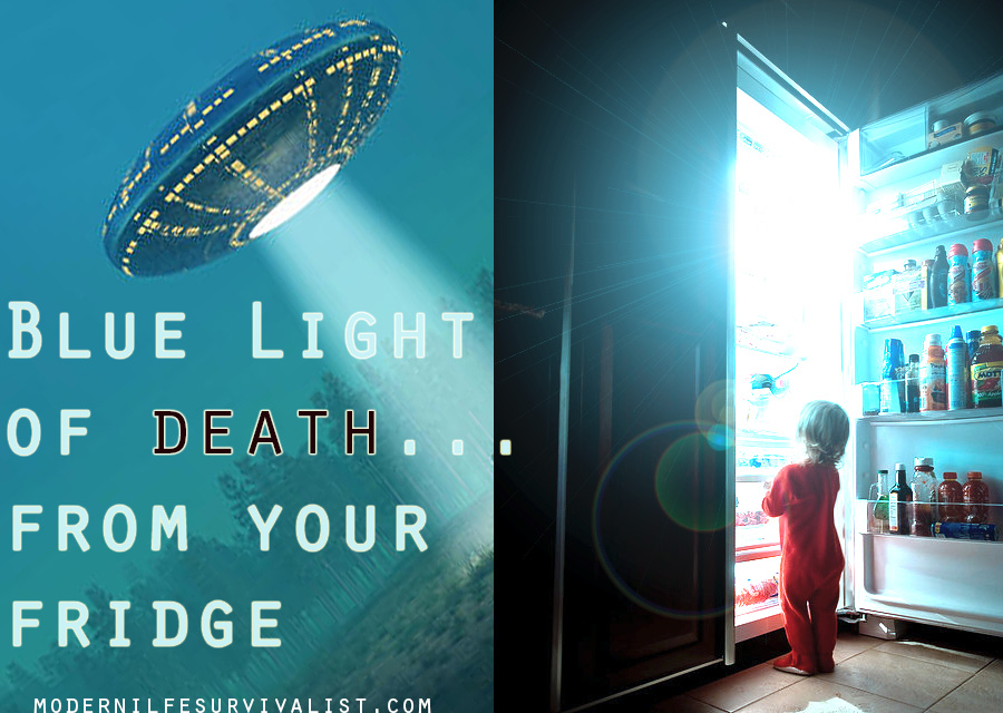 Blue light of DEATH from your fridge